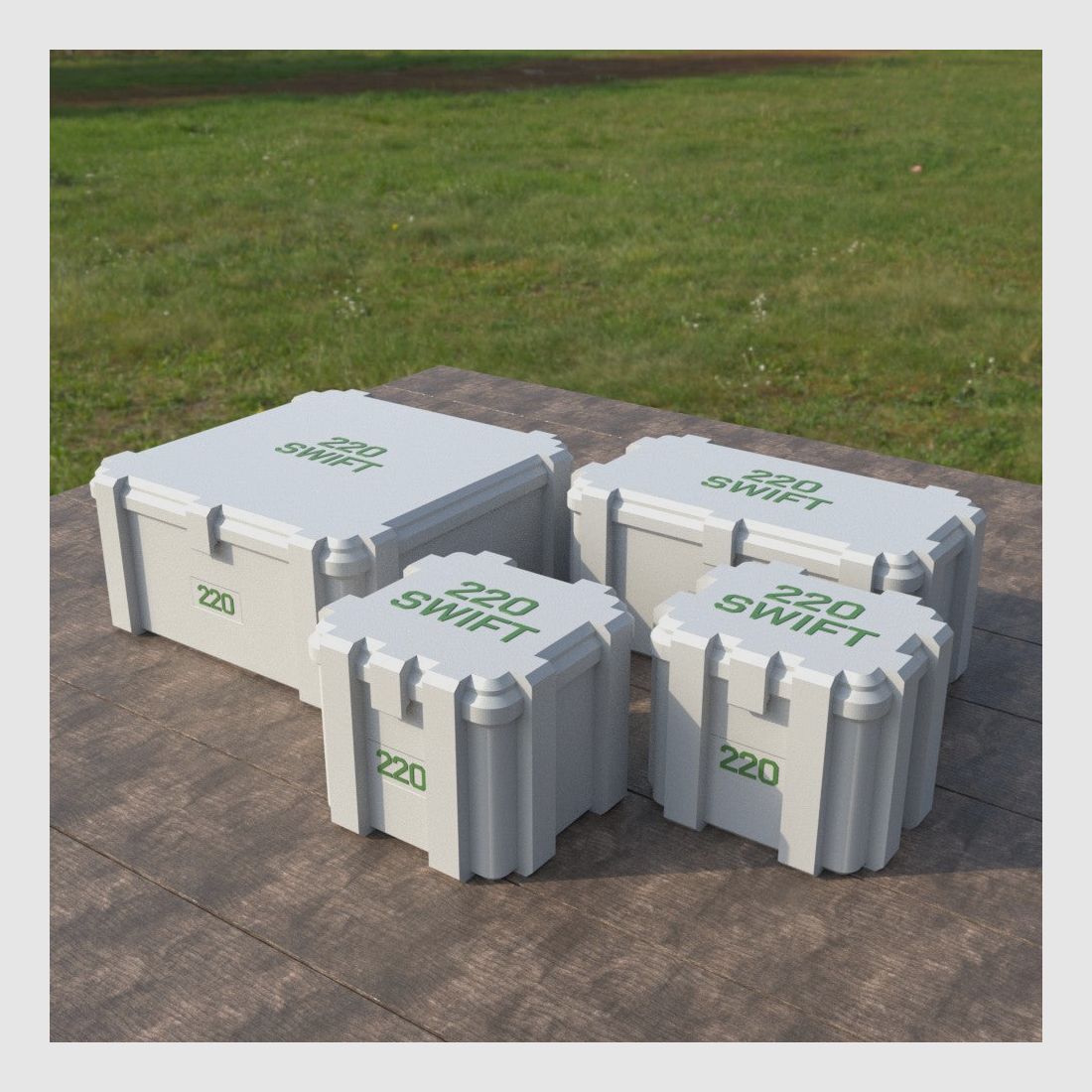 Filamelt ammunition box / .220 Swift / 'flip lid' / cartridge box, ammo box