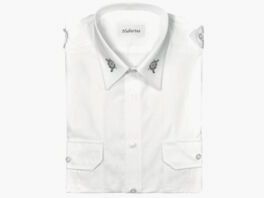 Overhues & Schüssler camicia da tiro/camicia da pilota con ricamo sul colletto, manica 1/1