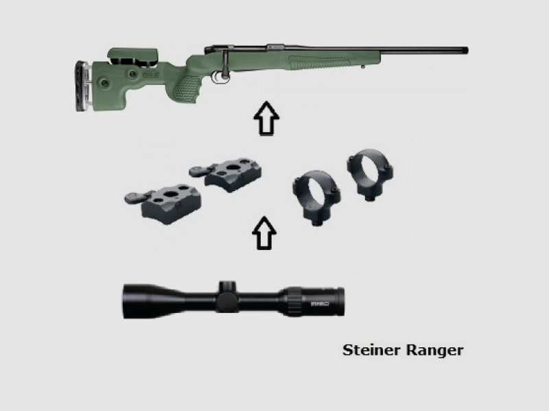 Mauser M18 Fenris + Steiner Ranger 4 2,5-10x50 + Montage + ... Compleet pakket