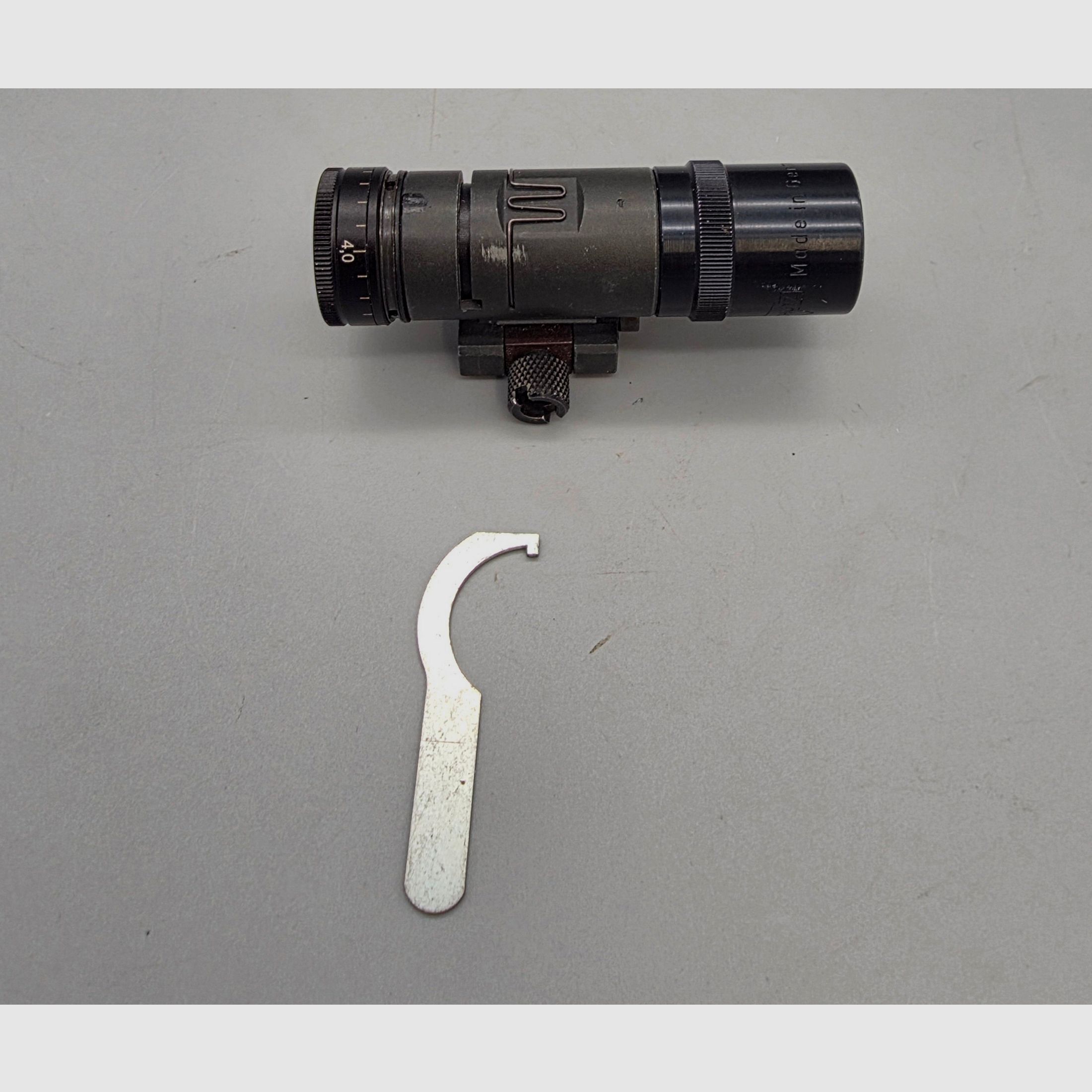 Tunneled front sight Anschütz with adjustable front sight ring with adapter