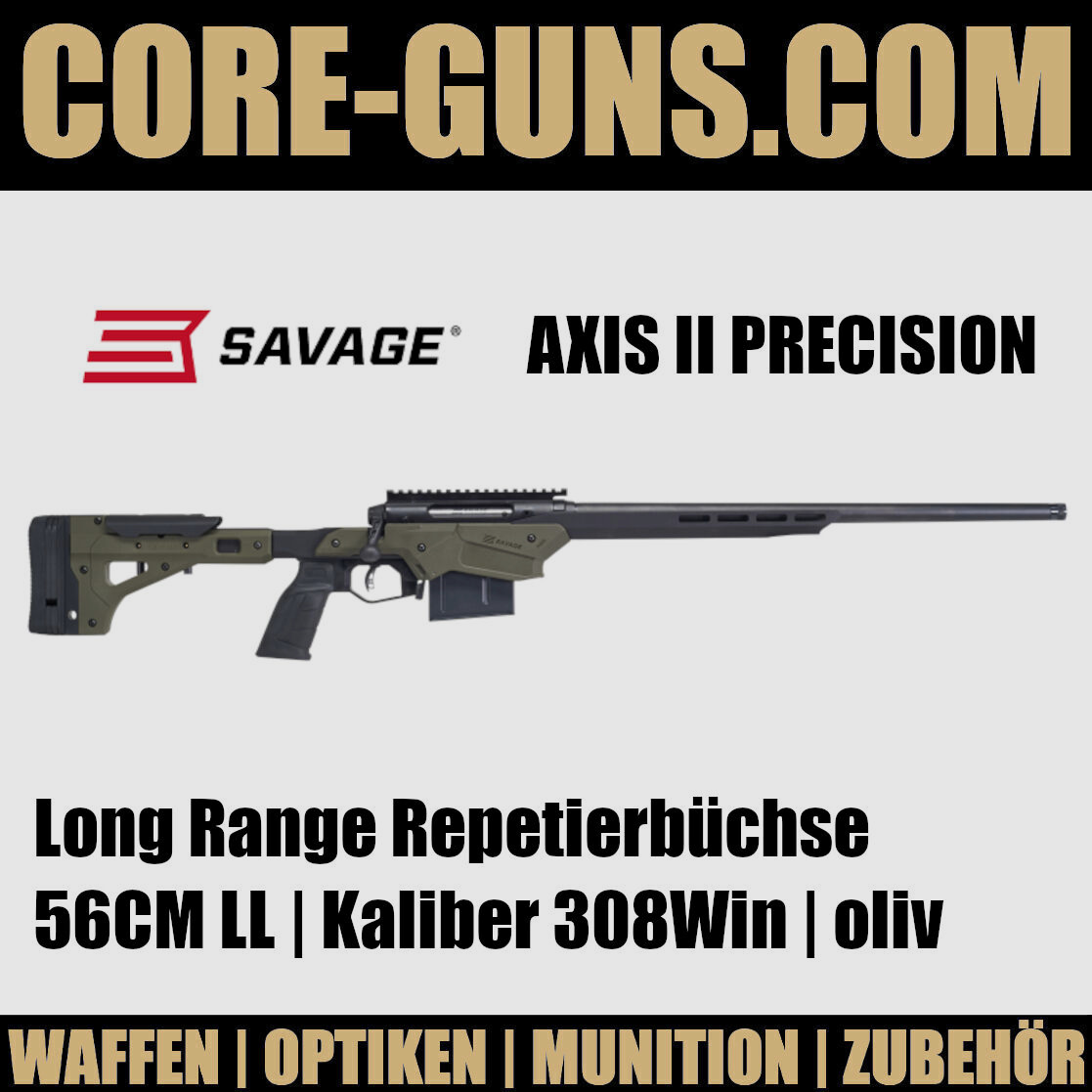 Savage Arms AXIS II PRECISION Savage Axis 2 Precision 61cm LL	 308Win, Repetierbüchse oliv UVP: 1399