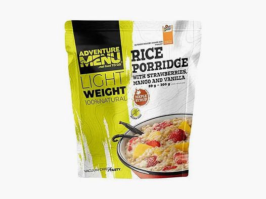Avonturenmenu Lichtgewicht Rijstpap met Aardbei Mango Vanille