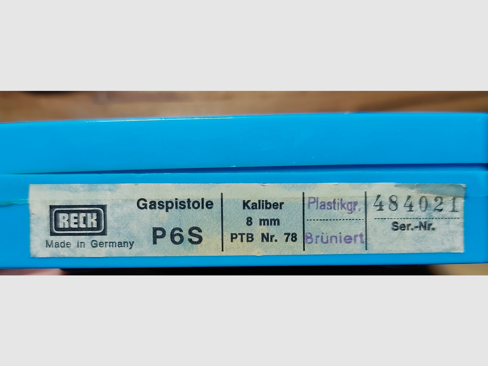 Reck P 6 S caliber 8mm old PTB 78 collector's pistol +10 shots CS gas from Umarex