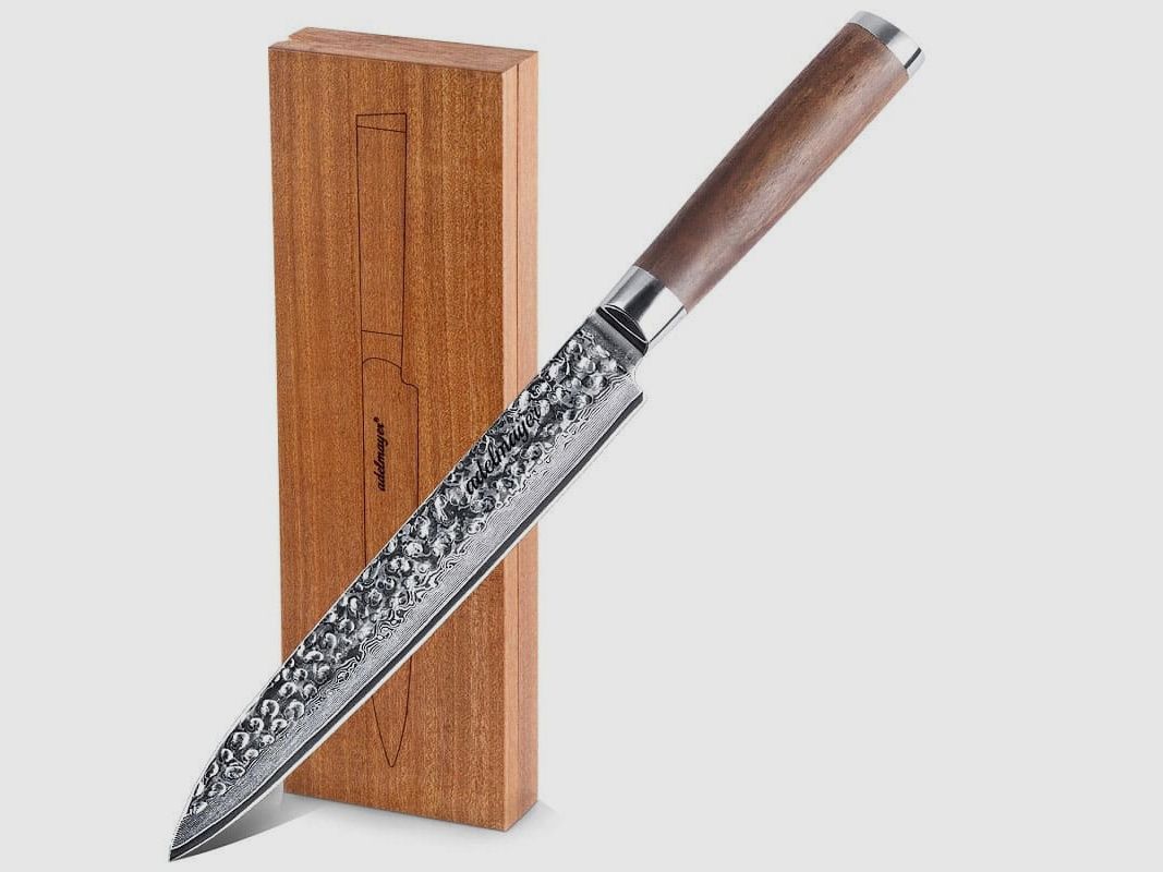 adelmayer® Damastmesser Filetiermesser 20,5 cm handgeschliffen und mit Walnussgriff