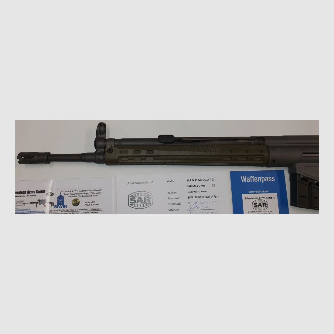 Schwaben Arms GmbH Selbstladebüchse SAR M41 SPORTMATCH MF3 G3KT Kaliber 308win. - MADE IN GERMANY - ähnlich HK41/G3