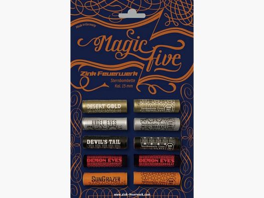 Magic Five 10 shots star rockets Finest zinc fireworks