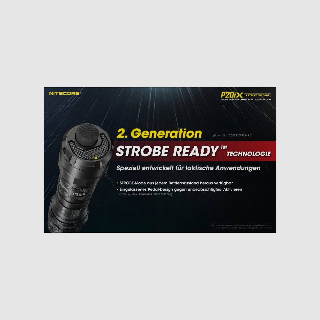NiteCore® Flashlight P20ix incl. Battery and Holster, image 9 of 11