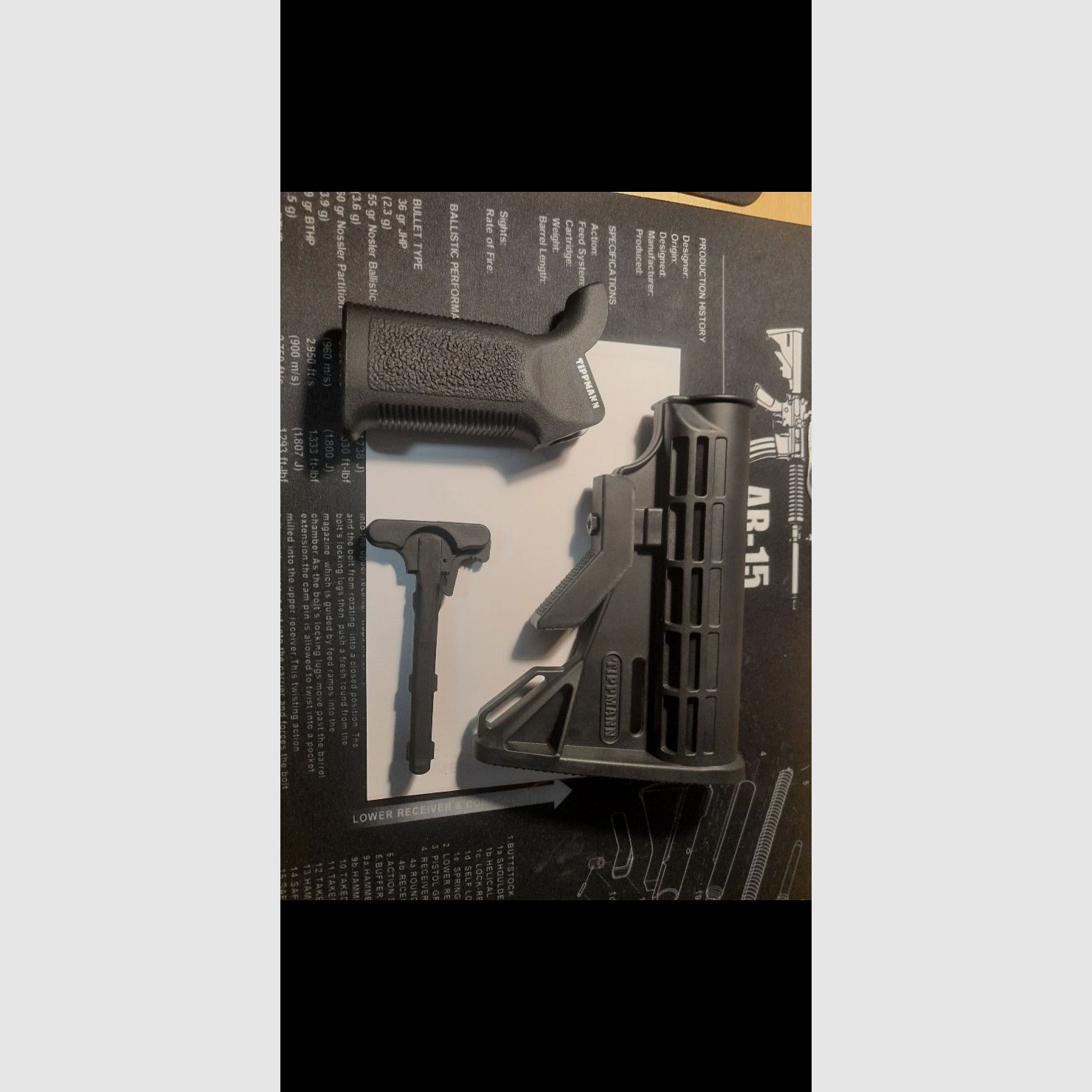 Tippmann m4 22 accessori, impugnatura, charging handle buttstock