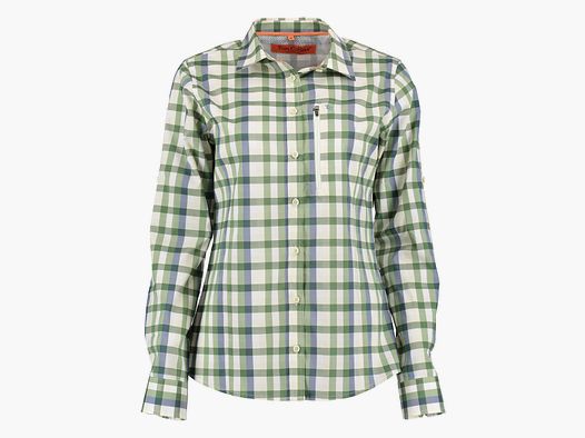Tom Collins Dames blouse met 1/1 arm Haifisch kraag, oprolbare mouwen