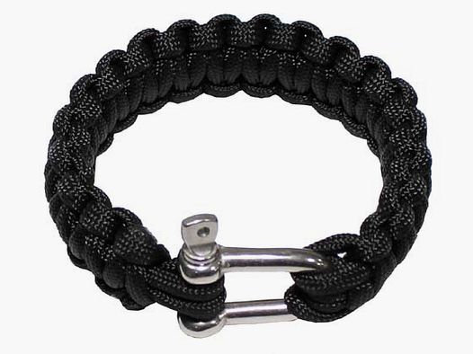 Armband, "Paracord", schwarz, Metallverschluss, Breite 2,3cm