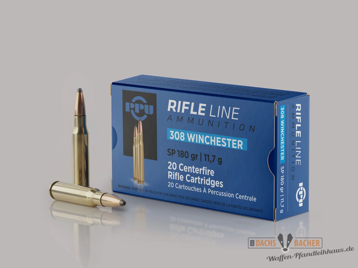 PPU Privi Partizan .308 Win 11,7g/180gr SP Palla Parziale 20 Colpi