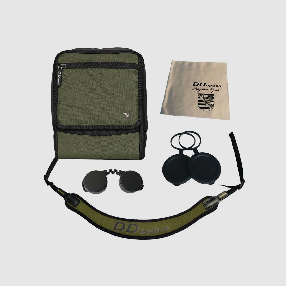 DDoptics 441931256 Fernglas Pirschler 12x56 Gen3 grün mit Tasche und Trageriemen