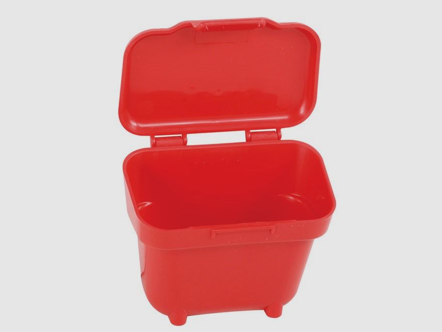 MTM cintura scatola per cartucce ABP rossa per un massimo di 100 cartucce a percussione .17 HMR e altre.