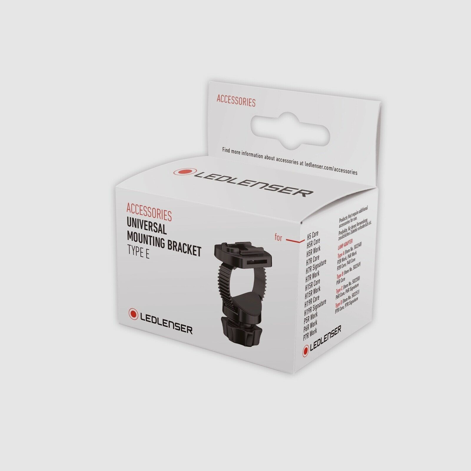 Ledlenser 502256 Universal Mounting Bracket Montage Halterung für Stange Rohr Type E