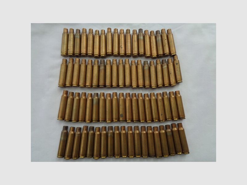 Hülsen 7,5x55 SWISS, 75 Stück 1x geschossen CH Militärfertigung 1958-66