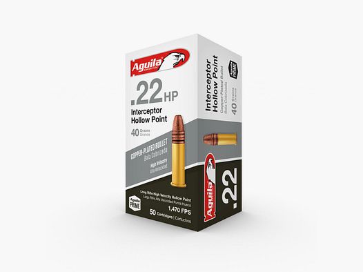 Aguila Interceptor .22 LR 40GR CPLHP 50 cartucce