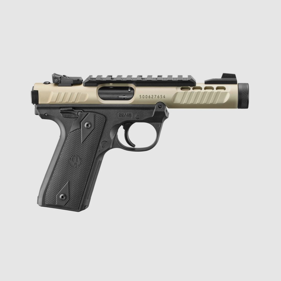Ruger Mark IV 22/45 Lite, .22 LR, 4.40", MT1/2"-28, 10-rds, Champagne Anodized