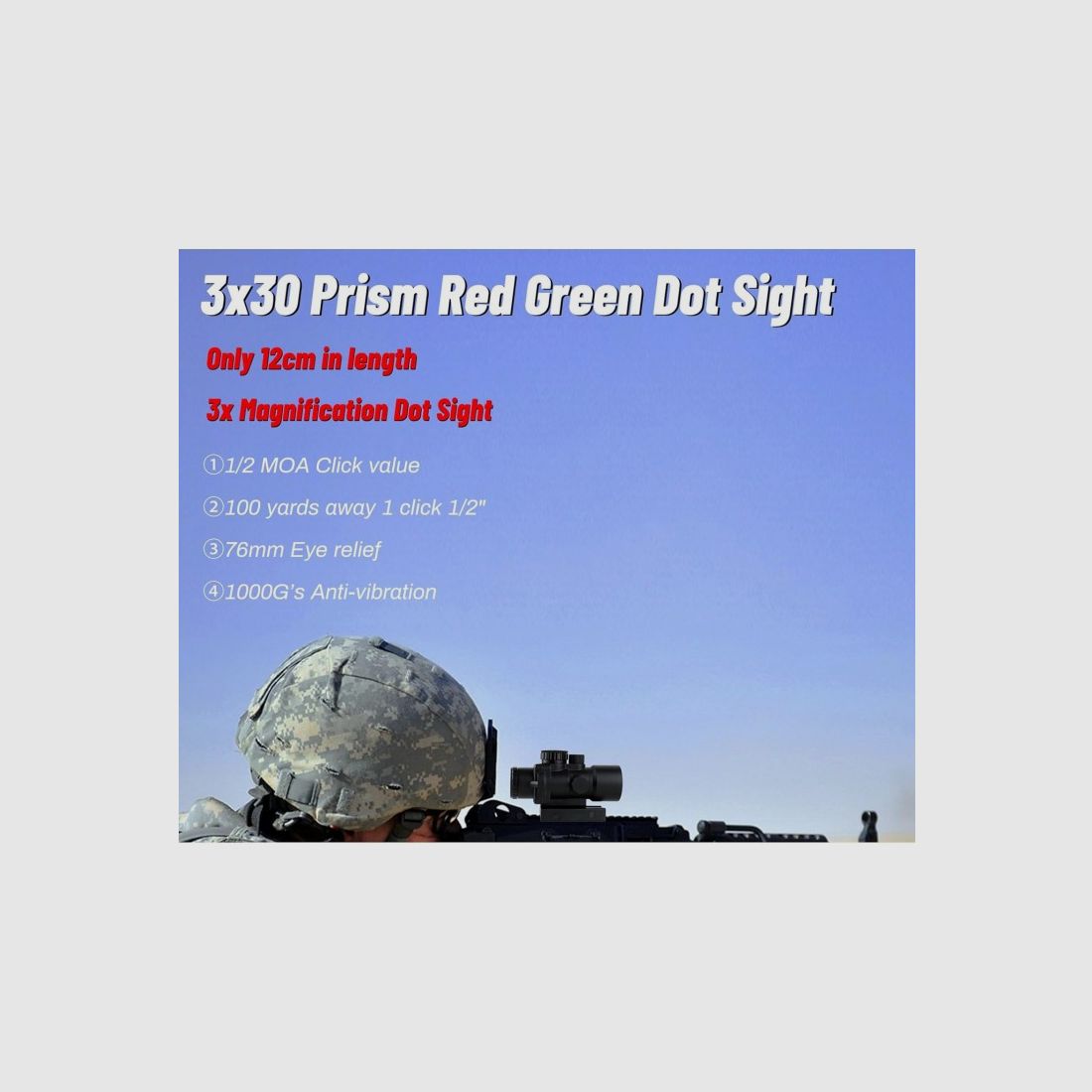 3X30mm Roodpuntvizier met 20mm rail voor jacht, buiten, doel