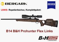 Bergara B14 B&H Prohunter Flex LINKS Lochschaft inkl. Zeiss 3-12x56 fertig montiert / Optional: Brenner Schalldämpfer
