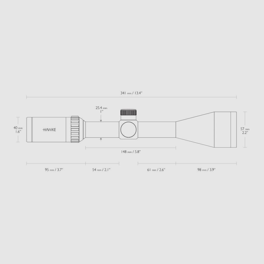 HAWKE Vantage IR 4-12x50 Rimfire .22 (Subsonic) Absehen, Mittelrohr 25,4mm / 1", 14251