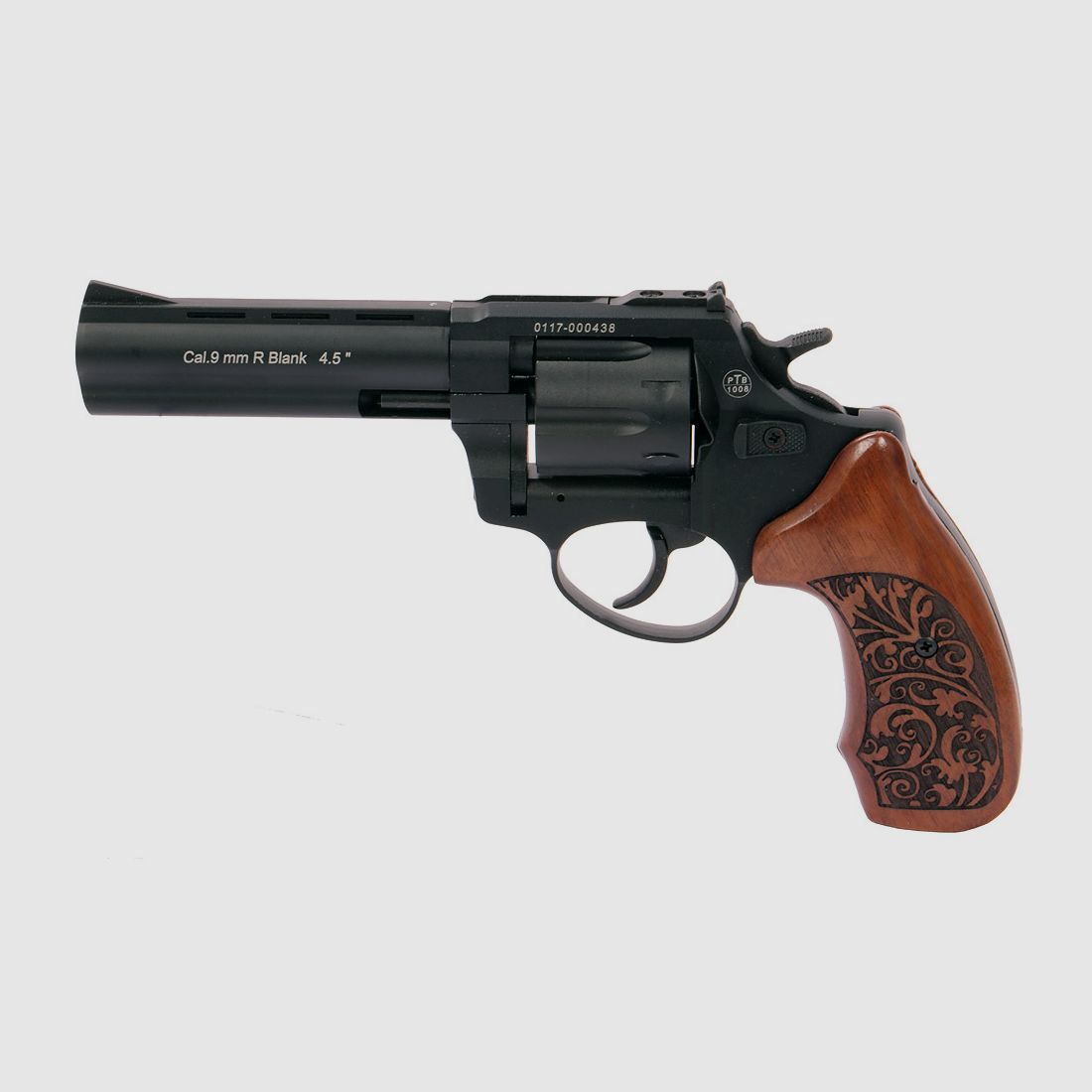 Design-Holzgriffschalen fĂĽr Schreckschuss-, Gas-, Signalrevolver Zoraki R1 und R2 RĂ¶hm RG89 florales Muster