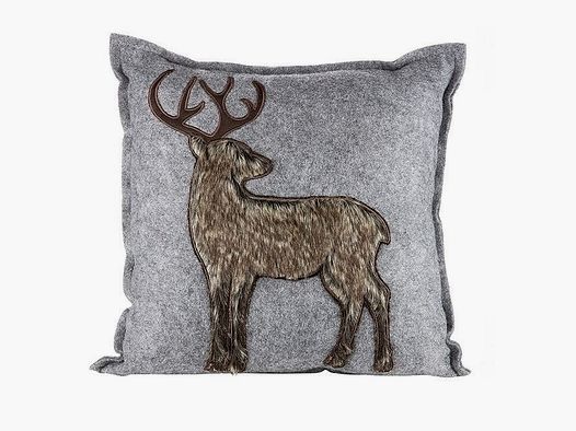 Gilde Filz Kissen Hirsch Plüsch