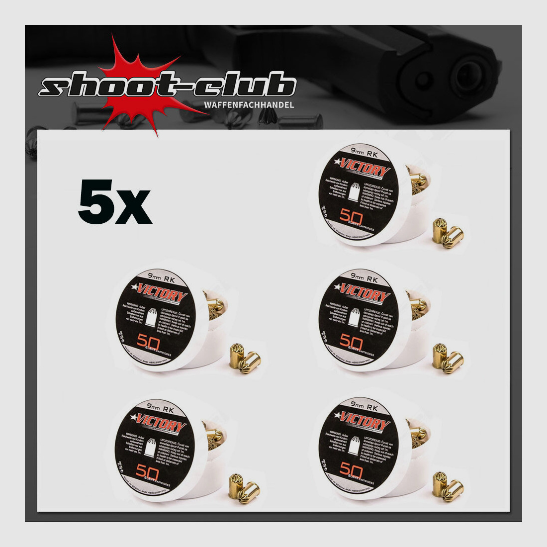 Victory Victory knalpatronen voor revolver 9mm R.K. 250 stuks