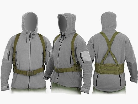 Padded patrol belt with suspenders - olive [8FIELDS]