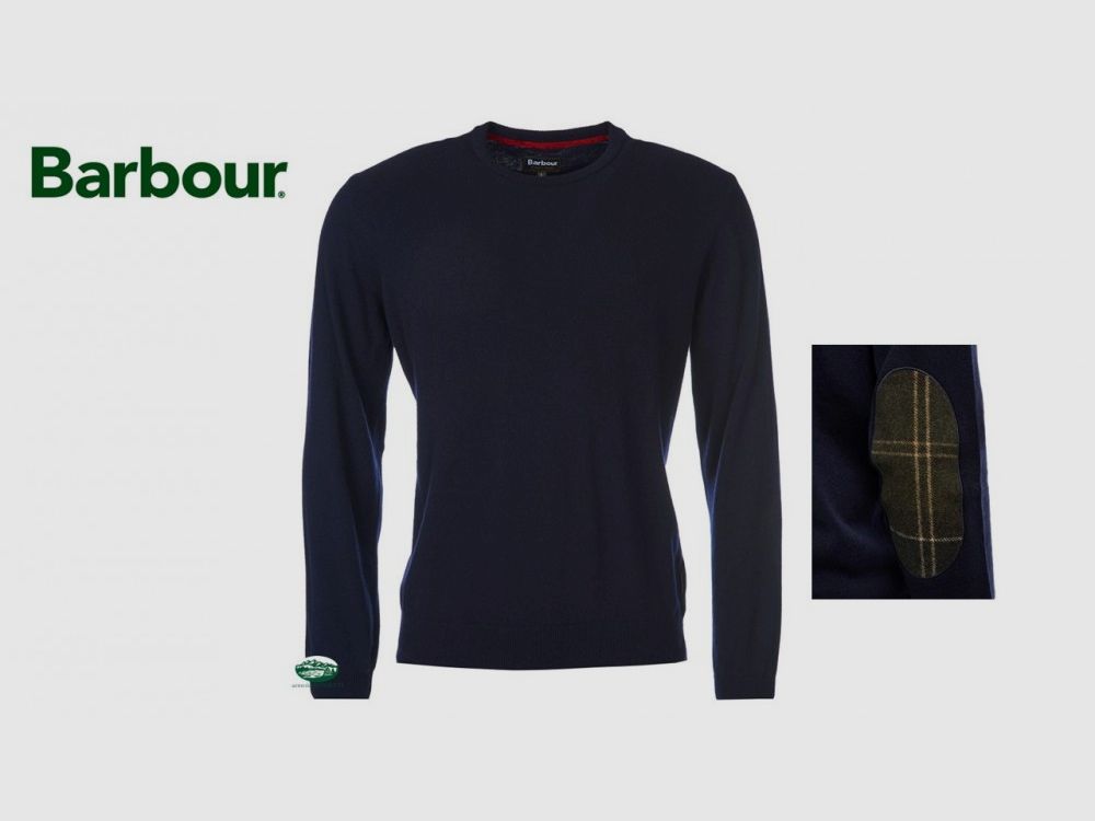 BARBOUR Sweter Harrow Okrągły Niebieski