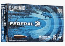 Federal Varmint & Predator 6.5mm Creedmoor 95GR Hornady V-Max 20 cartridges