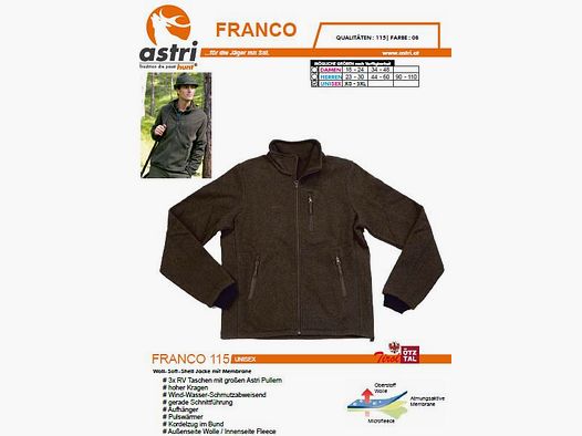 Astri FRANCO Woll-Wind-Fleece