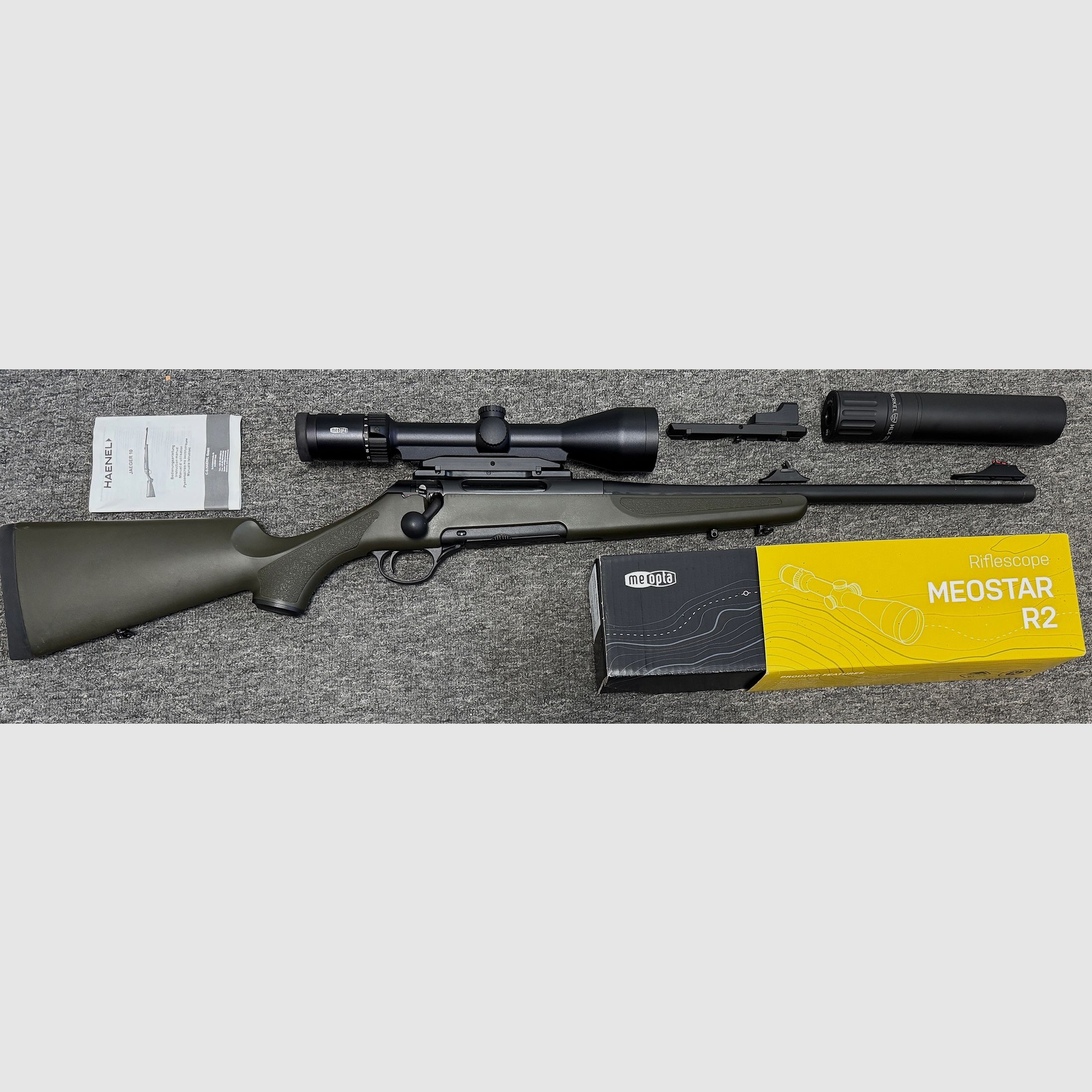 Haenel Jaeger 10  8x57IS + Meostar R2 2,5-15x56 & Fastfire 2 & HLX Schalldämpfer