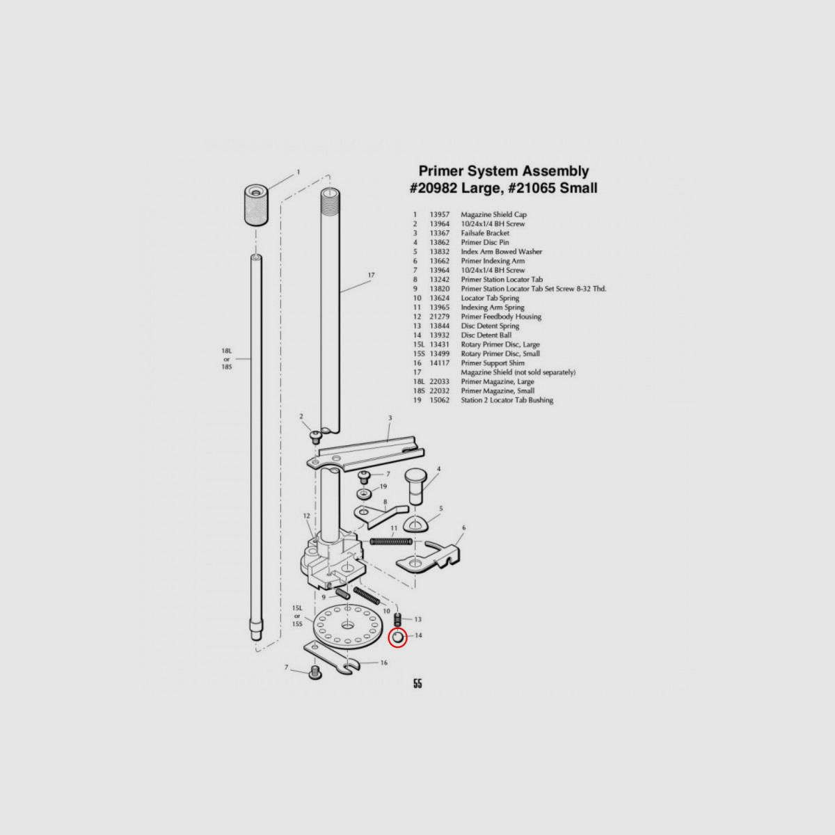Dillon 13932 Disc Detent Ball for XL650, image 2 of 2