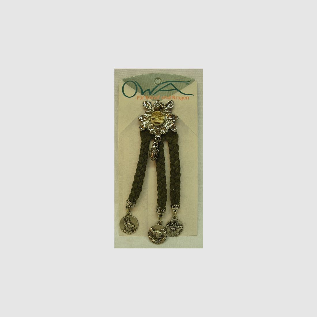 Cord plug with acorn - with chamois, capercaillie & deer