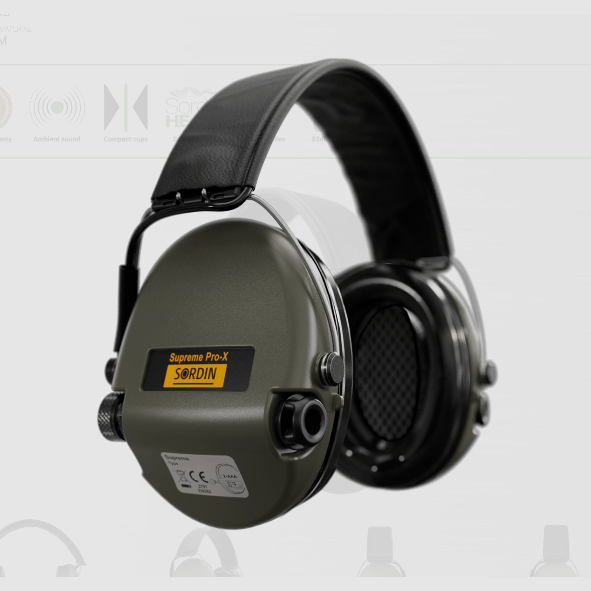 BWare Sordin 75302-X/L-S Elektronischer Gehörschutz Supreme Pro X Headband Grün