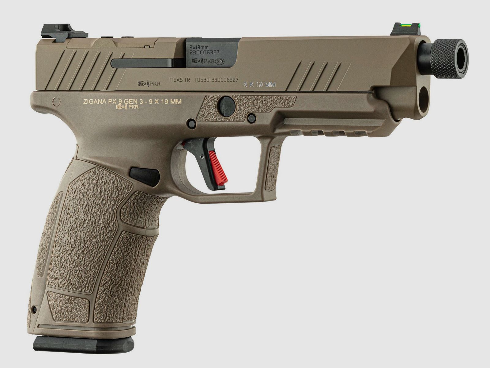 TISAS PX-9 TACTICAL pistol caliber 9×19 mm FDE threaded, image 1 of 10