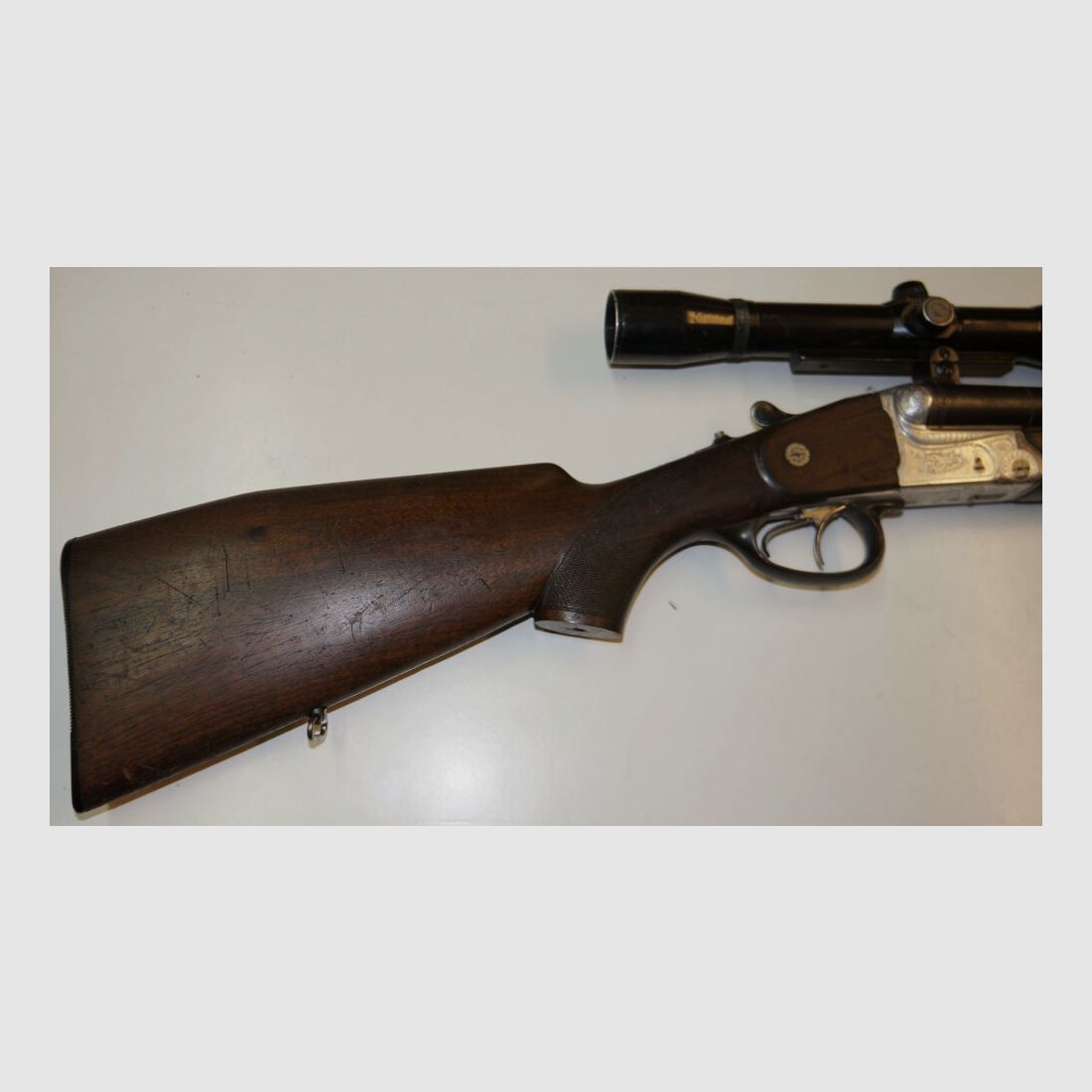 Krieghoff Drilling, Krieghoff, Kal.7x57R / Kal.16/70, mit GECO Zielfernrohr und schönen Gravuren