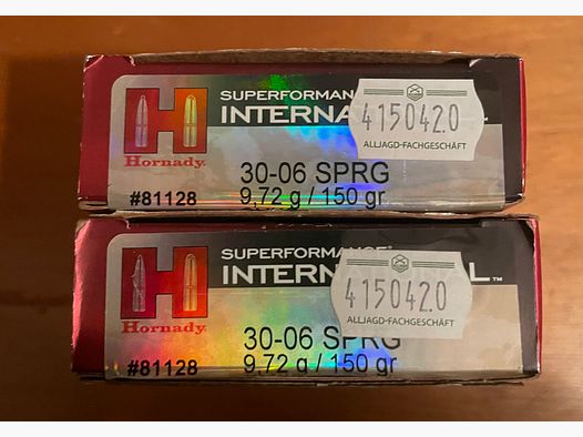 Munition .30/06 RWS EVO green und Hornady 83 Schuss