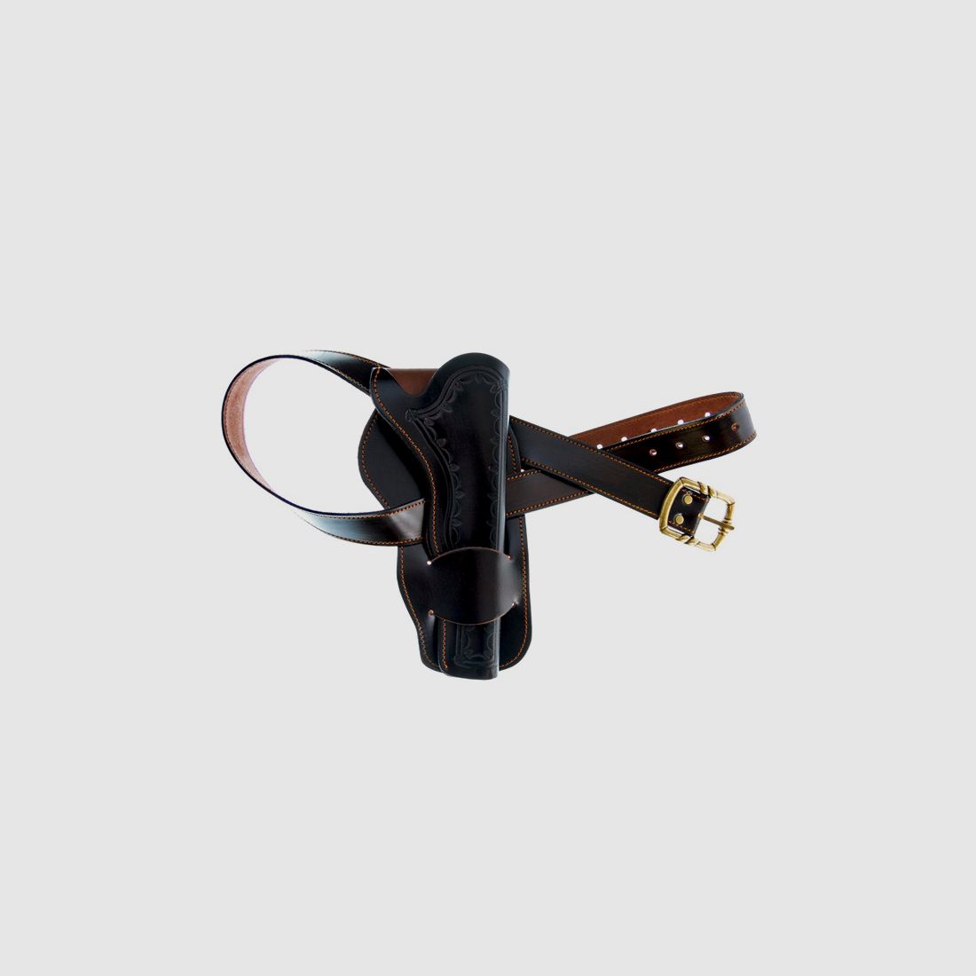 schwarzes Western GĂĽrtelholster aus Leder, LĂ¤nge 135 cm