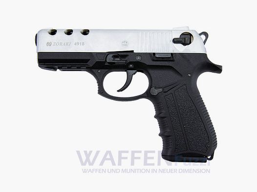 Zoraki 4918 blank firing pistol chrome matte caliber 9mm P.A.K.