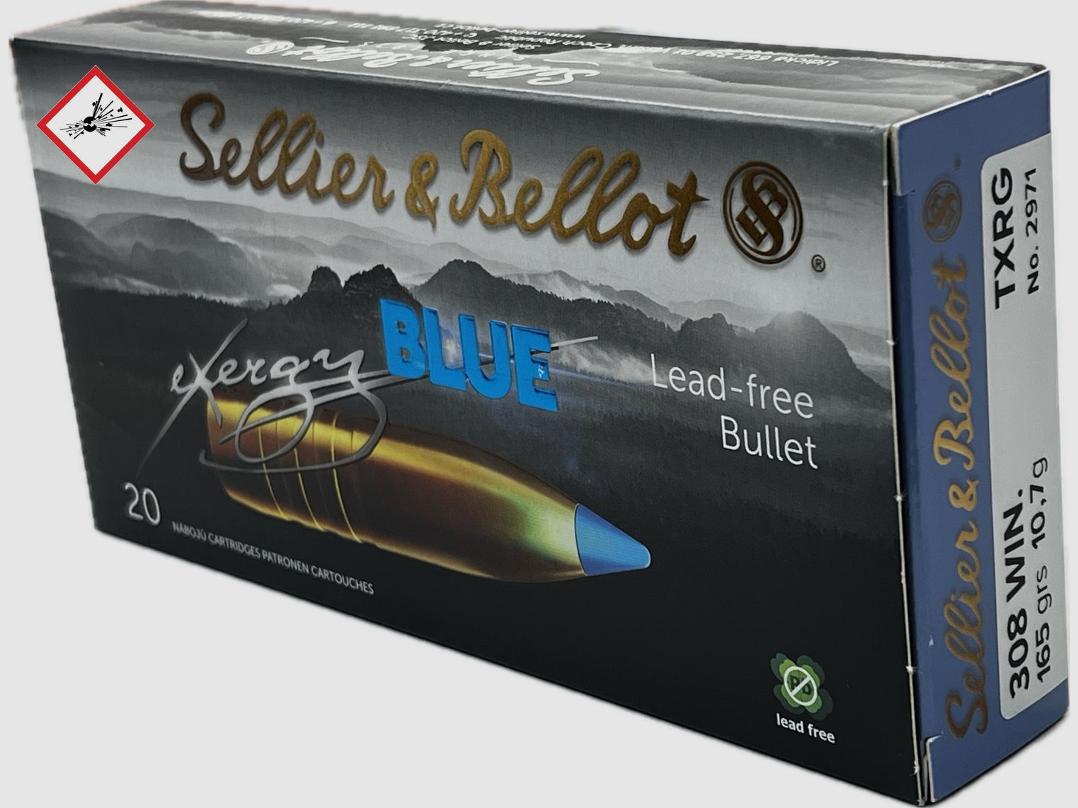Sellier & Bellot cartuccia da caccia cal. .308Win TXRG blu 165grs