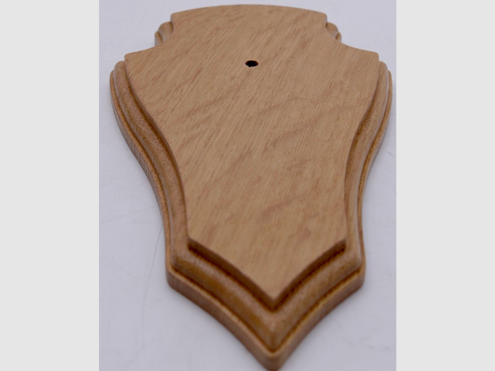 Wappenschilder für Rehtrophäen Doppelfräsung aus Eichenholz Hell 18x11cm