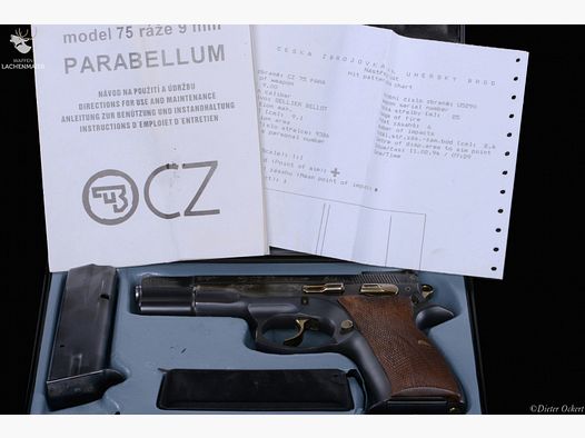 CZ Model 75 Jägerpistole graviert Kaliber 9mmLuger