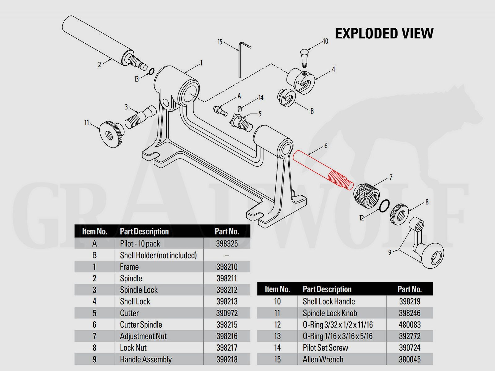 Hornady (398215) Cutter Spindle für Cam-Lock Hülsentrimmer