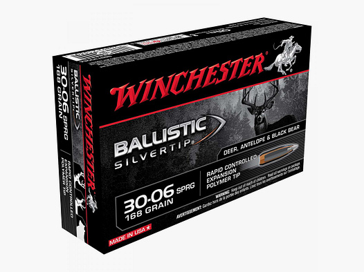 Winchester Ballistic Silvertip .30-06 Sprg. 168GR Rapid Controlled Expansion Polymer Tip 20 cartridges