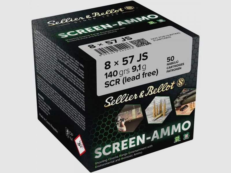 SELLIER & BELLOT SCREEN-AMMO 8x57iS - SCR 140GRS./9.1 G. - 50 PIECES