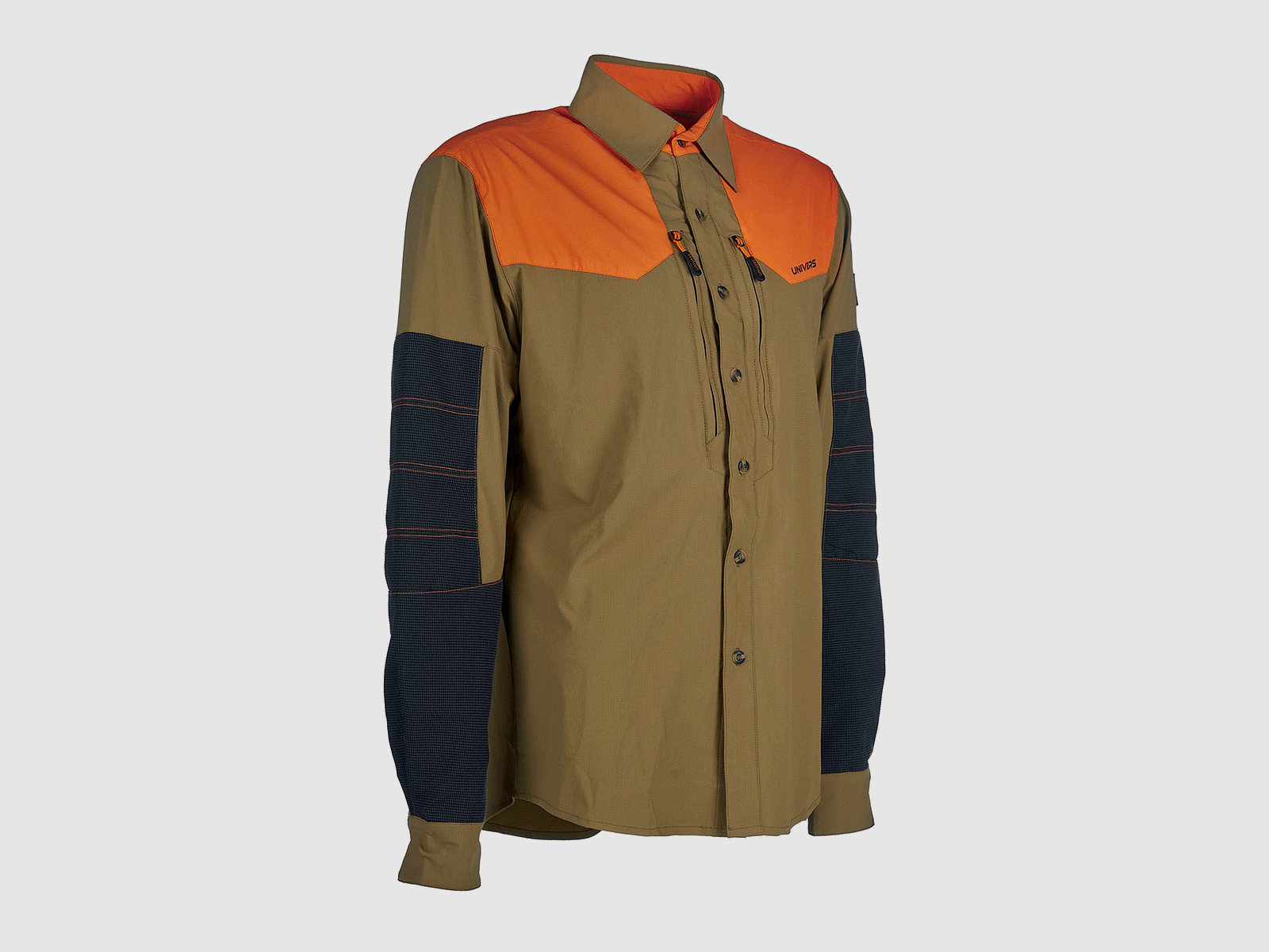 UNIVERS – CAMICIA CORTINA 4-WAY STRETCH BEIGE CK-TEX, imagen 4 de 5