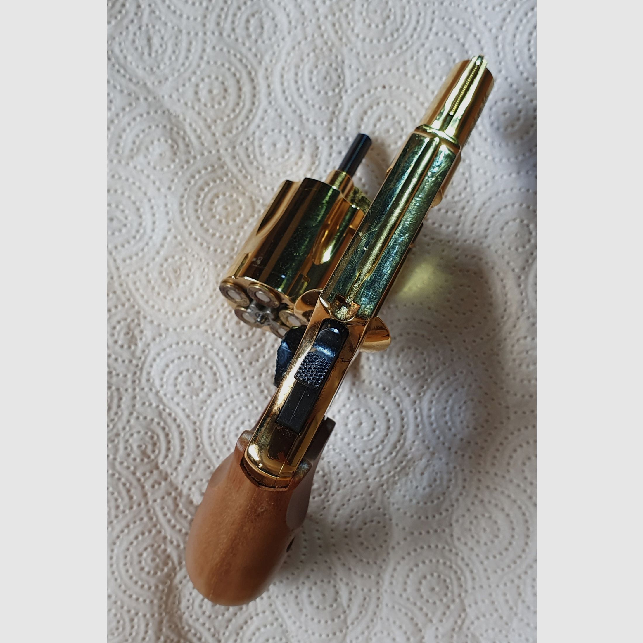 S&W  PTB Gas-Revolver   "Chiefs Special"   GOLD, Holzgriff + Holster