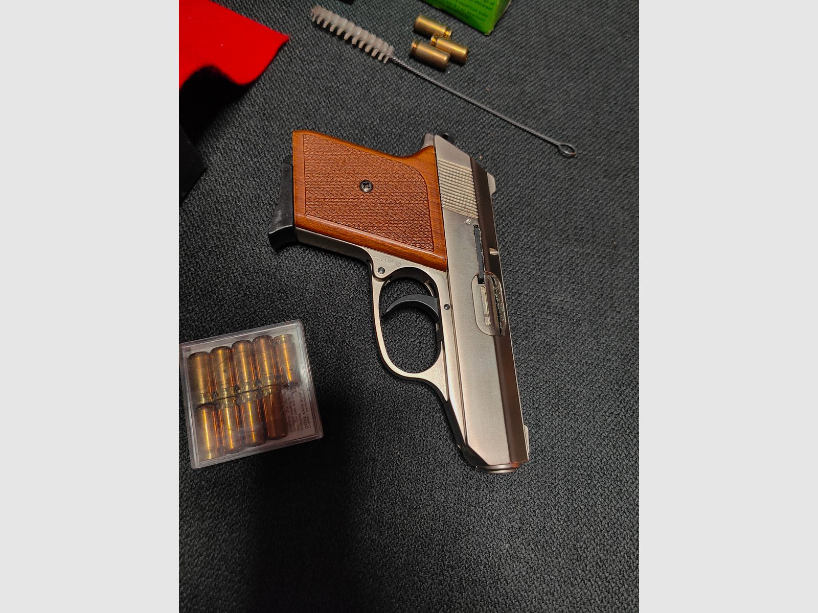 8mm K Signal Schreckschuss Gas RG 9 Röhm ptb 413 Pistola Vintage Níquel Plata