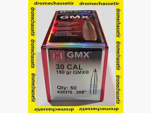 boite de 50 ogives Hornady GMX cal 30 poids 150 grains ref 30370